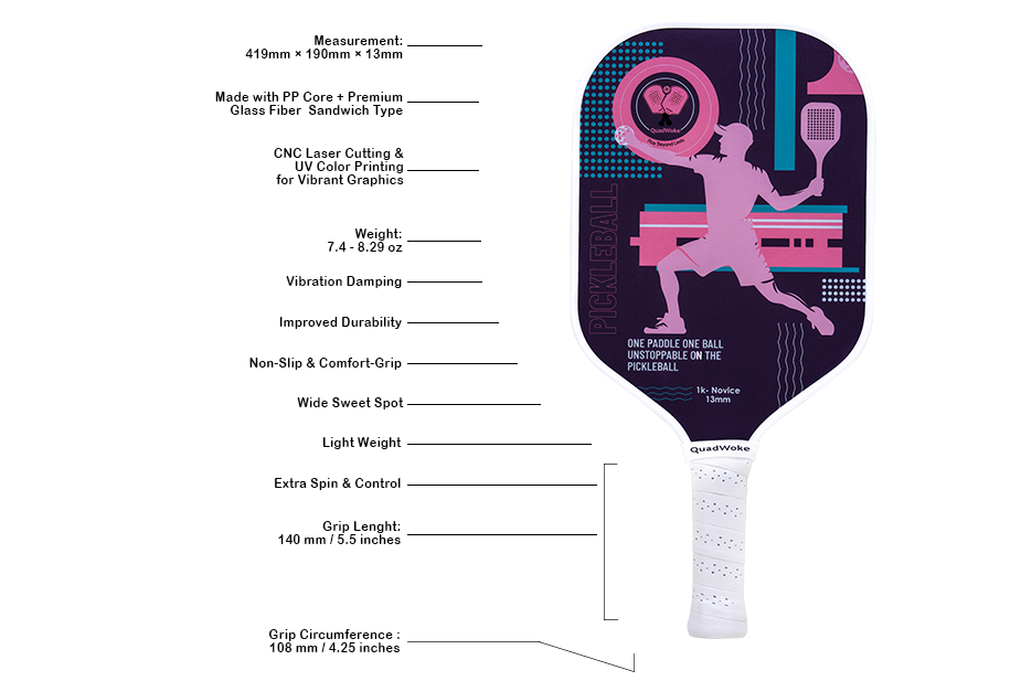 1K-Novice Beginner's Paddle: Lightweight, Durable, and Perfect for Pickleball Newcomers
